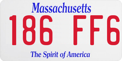 MA license plate 186FF6