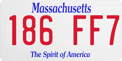 MA license plate 186FF7