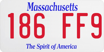 MA license plate 186FF9