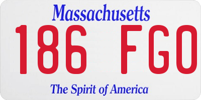 MA license plate 186FG0