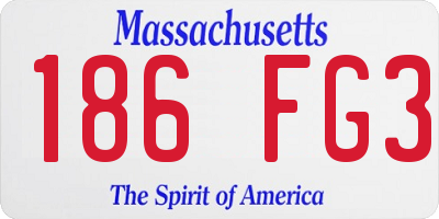 MA license plate 186FG3