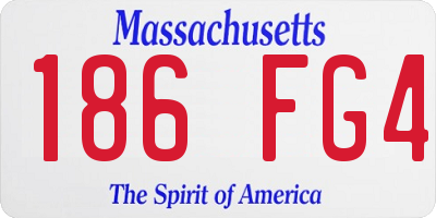 MA license plate 186FG4