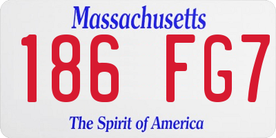 MA license plate 186FG7