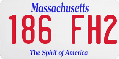 MA license plate 186FH2