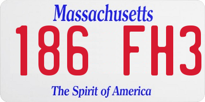 MA license plate 186FH3