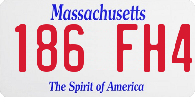 MA license plate 186FH4