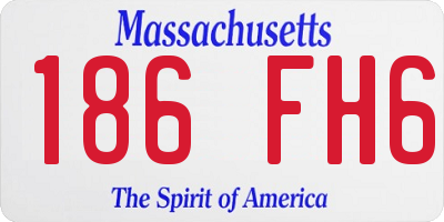MA license plate 186FH6