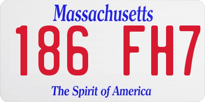 MA license plate 186FH7