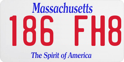 MA license plate 186FH8