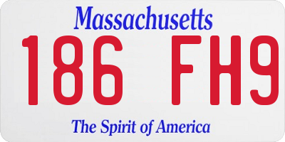 MA license plate 186FH9