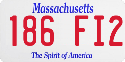 MA license plate 186FI2