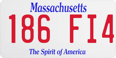 MA license plate 186FI4