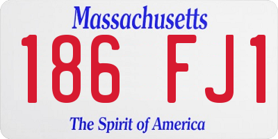 MA license plate 186FJ1