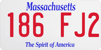 MA license plate 186FJ2