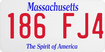 MA license plate 186FJ4