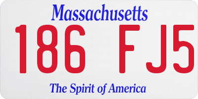 MA license plate 186FJ5