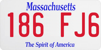 MA license plate 186FJ6