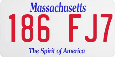 MA license plate 186FJ7
