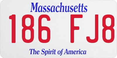 MA license plate 186FJ8