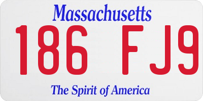 MA license plate 186FJ9