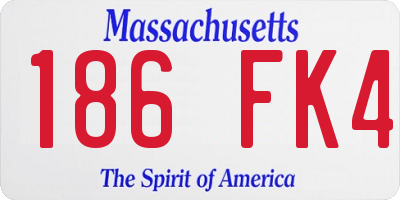 MA license plate 186FK4