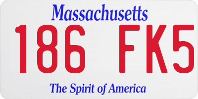 MA license plate 186FK5