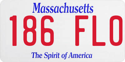 MA license plate 186FL0