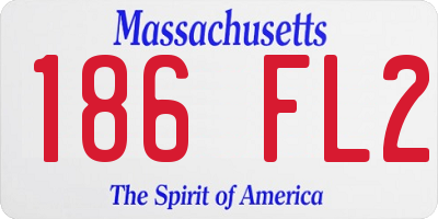 MA license plate 186FL2