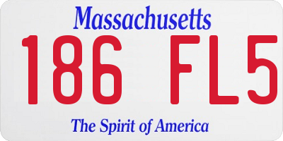 MA license plate 186FL5