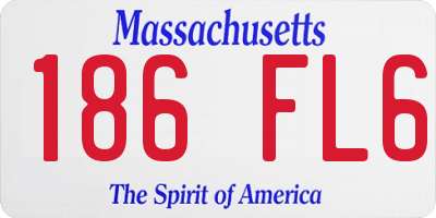 MA license plate 186FL6