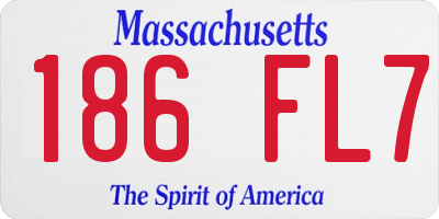 MA license plate 186FL7