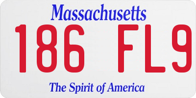 MA license plate 186FL9