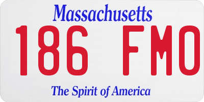 MA license plate 186FM0