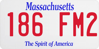 MA license plate 186FM2