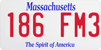 MA license plate 186FM3