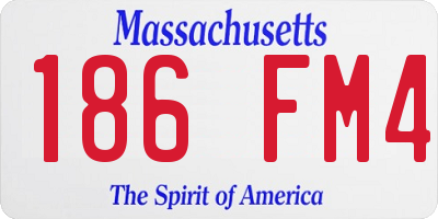 MA license plate 186FM4