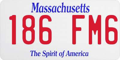 MA license plate 186FM6