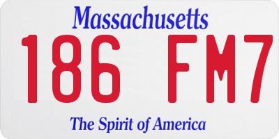MA license plate 186FM7