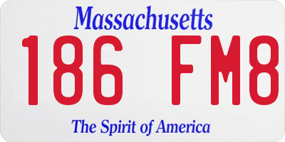 MA license plate 186FM8
