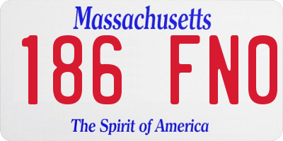 MA license plate 186FN0
