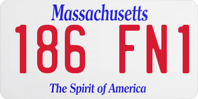 MA license plate 186FN1