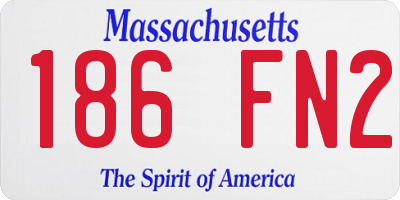 MA license plate 186FN2