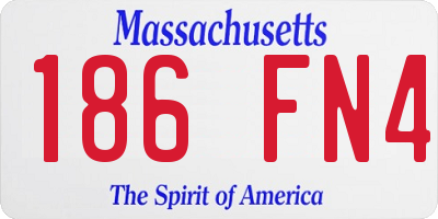 MA license plate 186FN4