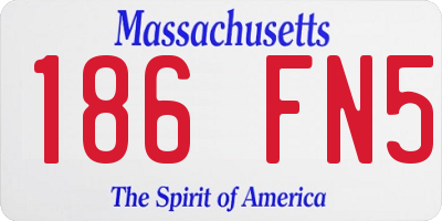 MA license plate 186FN5