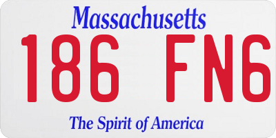 MA license plate 186FN6