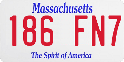 MA license plate 186FN7