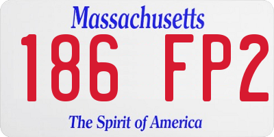 MA license plate 186FP2