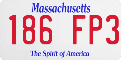 MA license plate 186FP3