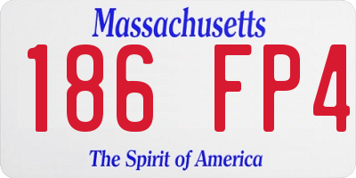 MA license plate 186FP4