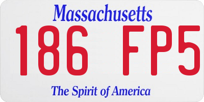 MA license plate 186FP5